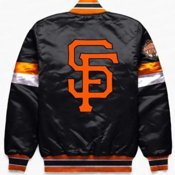 Black and orange Giants baseball fan jacket in USA