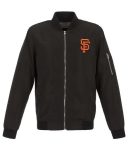San Francisco Giants black and grey satin bomber jacket