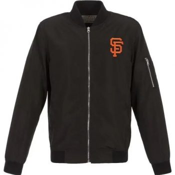 San Francisco Giants black and grey satin bomber jacket