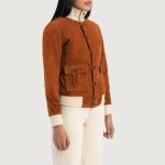 Women_Sasha_A1_Brown_Suede_Bomber_Jacket_Close_Front-5-1720090282389