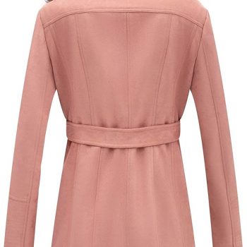 Shearling Pink Coat with Faux Fur Collar long coat in leather for Women in USA
