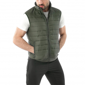 Lightweight sleeveless puffer jacket for workouts in USA