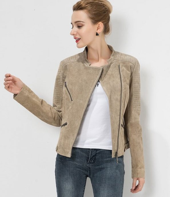 TJS Slim Fit Women's Leather Outerwear