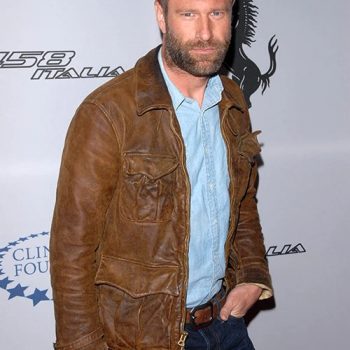 Elegant leather jacket inspired by Aaron Eckhart's style