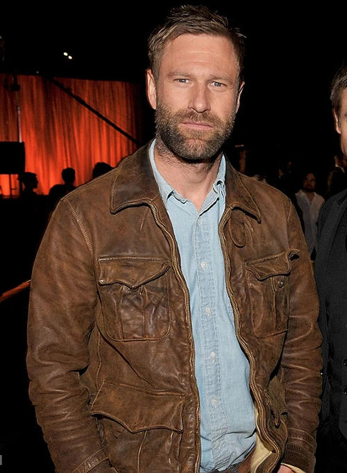aaroneckhartleatherjacket Versatile and trendy leather jacket inspired by Aaron Eckhart