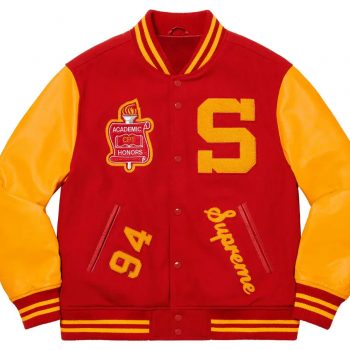 Shop Supreme Team 2019 Varsity Jacket Red | Supreme Unisex Jacket