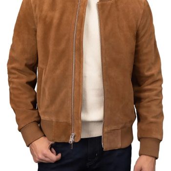 Brown Men Suede Jacket