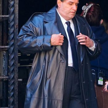 The Penguin Leather Coat Worn by Colin Farrell