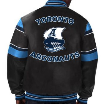 Shop Toronto Argonauts CFL Navy Blue And White Varsity Jacket