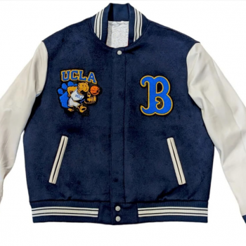 Vintage UCLA Bruins letterman varsity jacket showcasing iconic NCAA team branding and timeless style