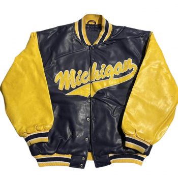 Michigan Wolverines Leather Bomber Jacket
