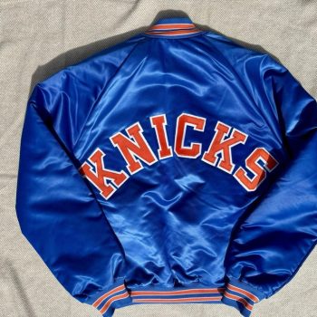 back view Vintage NY Knicks Chalk Line 90s Satin Jacket