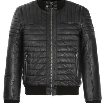 Stylish winter warm leather jacket
