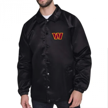 Shop Washington Commanders Printed Logo Raglan Gray Coaches Jacket