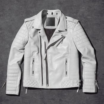 Shop White Men's Genuine Handmade Leather Jacket