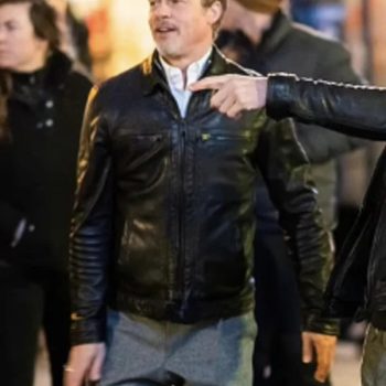 Wolves 2024 Brad Pitt Leather Jacket