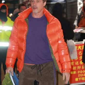 Front View Wolves 2024 Brad Pitt Puffer Jacket
