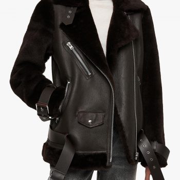 Shop Women Belted Long Leather Jacket