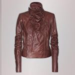 Shop Women Brown Biker Leather Jacket