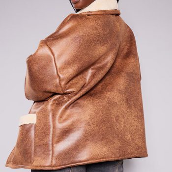 Premium brown leather fur and shearling in usa