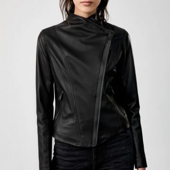 Stylish black women leather jacket for women in USA