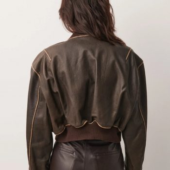 Vintage Style Cropped Brown Jacket for Women