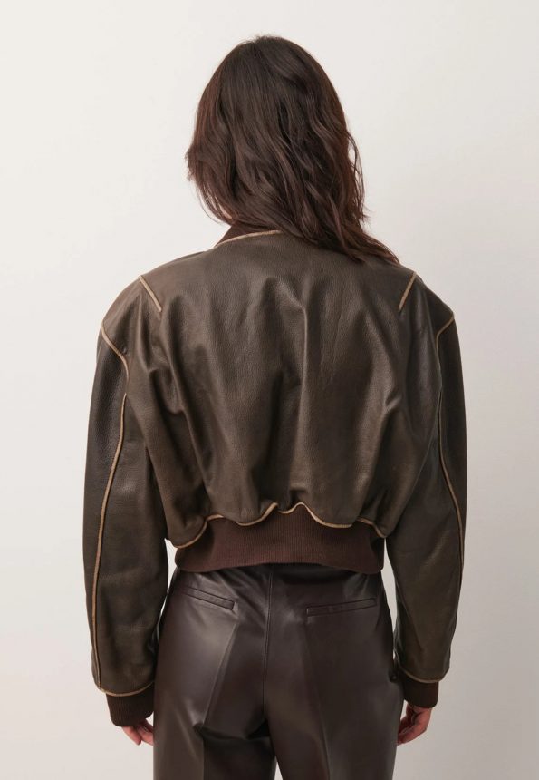Vintage Style Cropped Brown Jacket for Women