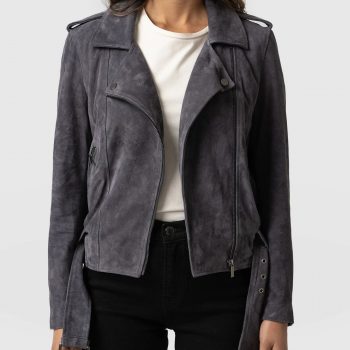 SUEDE BIKER JACKET FOR WOMEN