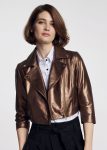 Shop Women Metallic Style Cooper Leather Jacket
