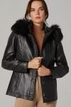 Shop Women Premium Quality Sheepskin Leather Faux Fur Hoodie
