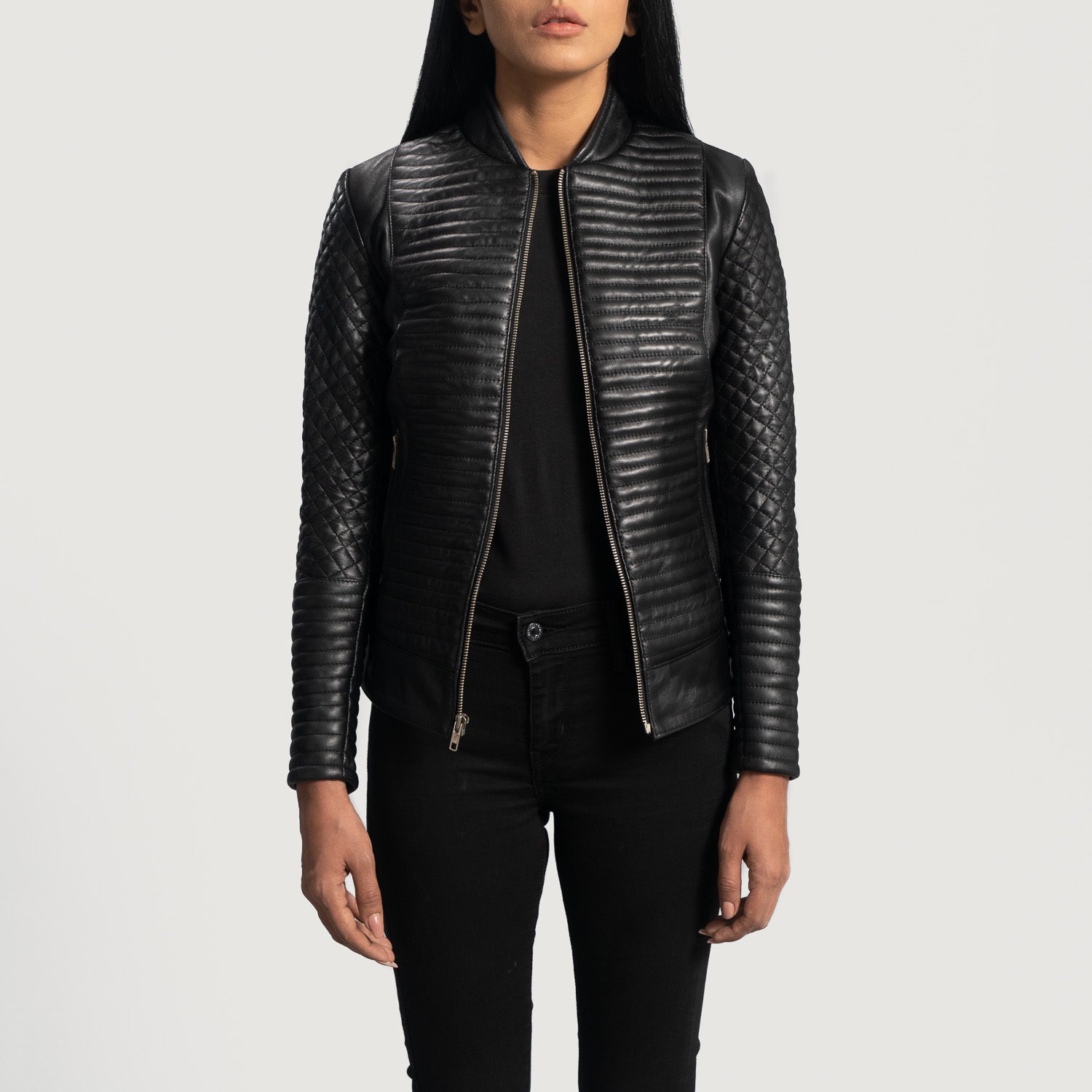 Women_s_Cityscape_Black_Leather_Biker_Jacket_Open_Front-4-1664295769020 Women quilted black leather biker jacket in USA
