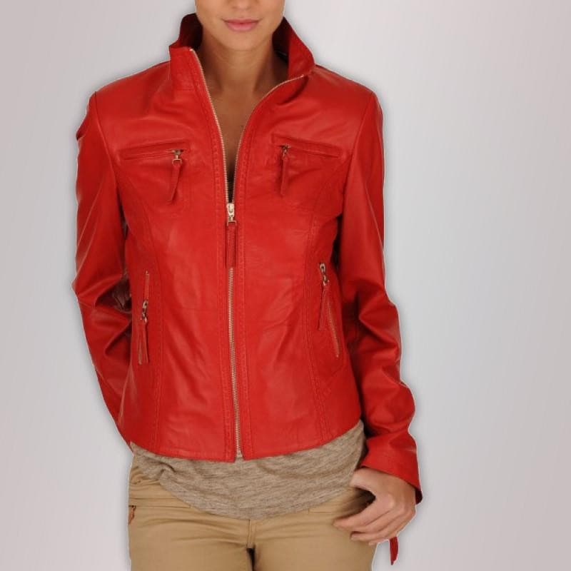 gray3_dbccf0bb-2415-435e-9385-46bfea31e791 Red Leather Jacket for women in USA