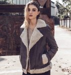 Shop Women Winter's Faux Fur Shearling Leather Jacket