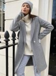 Shop Women Wool Long Coat Gray Color Style