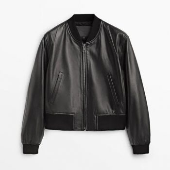 Women's Aviator Sheepskin Faux Shearling Bomber Leather Jacket  in USA
