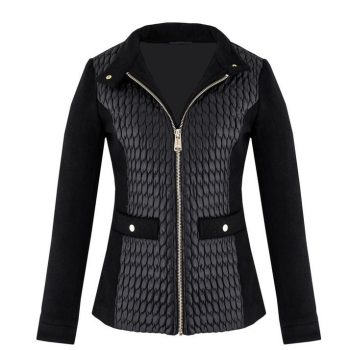 Stylish women's quilted leather jacket for casual wear in American Style