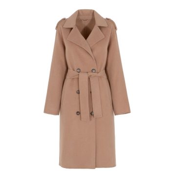 Stylish women's long wool coat with a beautiful design in American Style