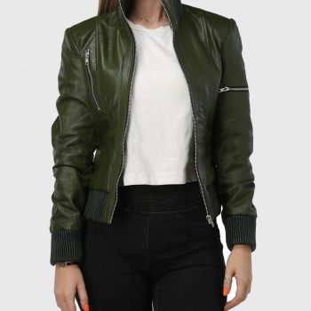 premium green leather jacket in usa