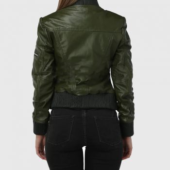 elegant green leather jacket in usa