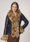 Shop Women's Leather Jacket With Fur Collar