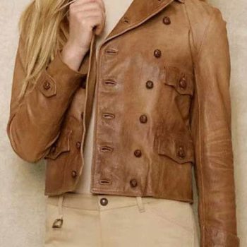 Women's vintage leather blazer jacket with a super stylish design in USA