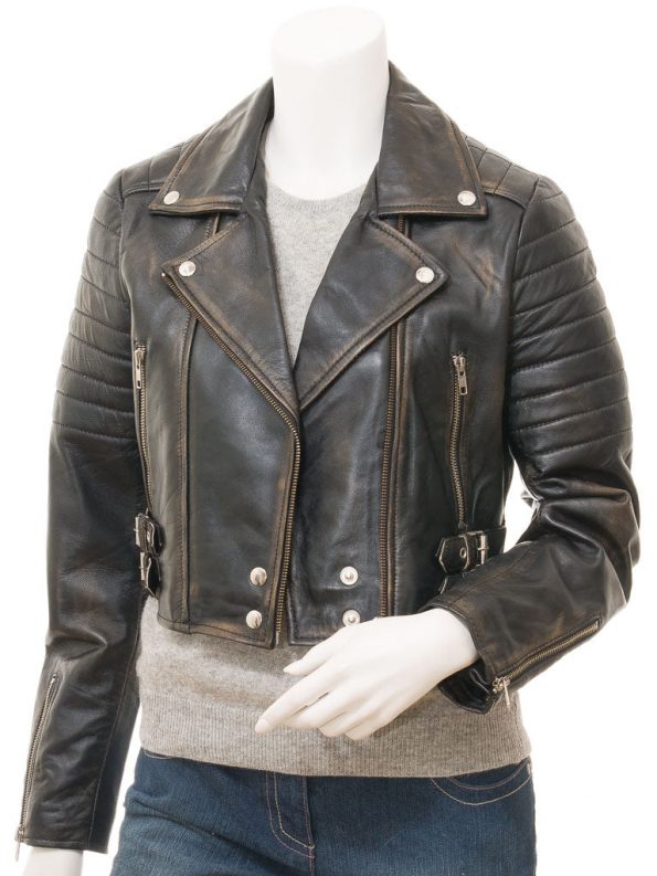 Women's retro leather jacket with timeless appeal in United State Market