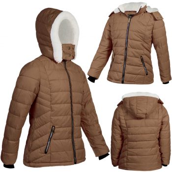 Women's warm puffer coats available in bulk for wholesale in USA