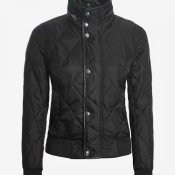 Tailored fit black quilted outerwear in France style