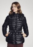Women's Insulated Jacket with Hood and Belt for Winter in USA