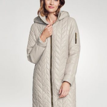 Shop Womens Light beige Packable Hooded Coat