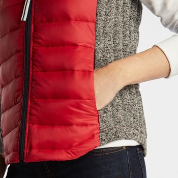 Stylish red quilted vest for women in France style