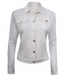 Premium Women's Trucker Style White Denim Jacket USA