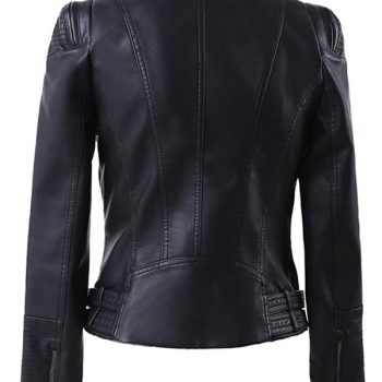 Stylish women's biker jacket with zipper in France style