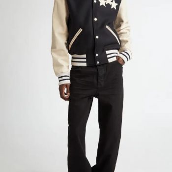 Wool Blend and Leather Varsity Jacket for Men and Women in USA